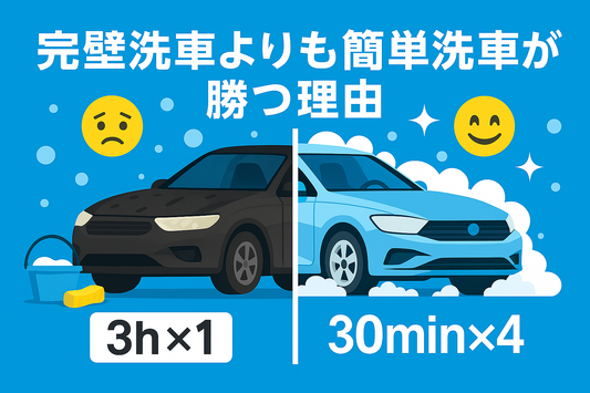 【洗車初心者必見】3時間の完璧洗車より、30分×4回の方が車が綺麗になるワケ