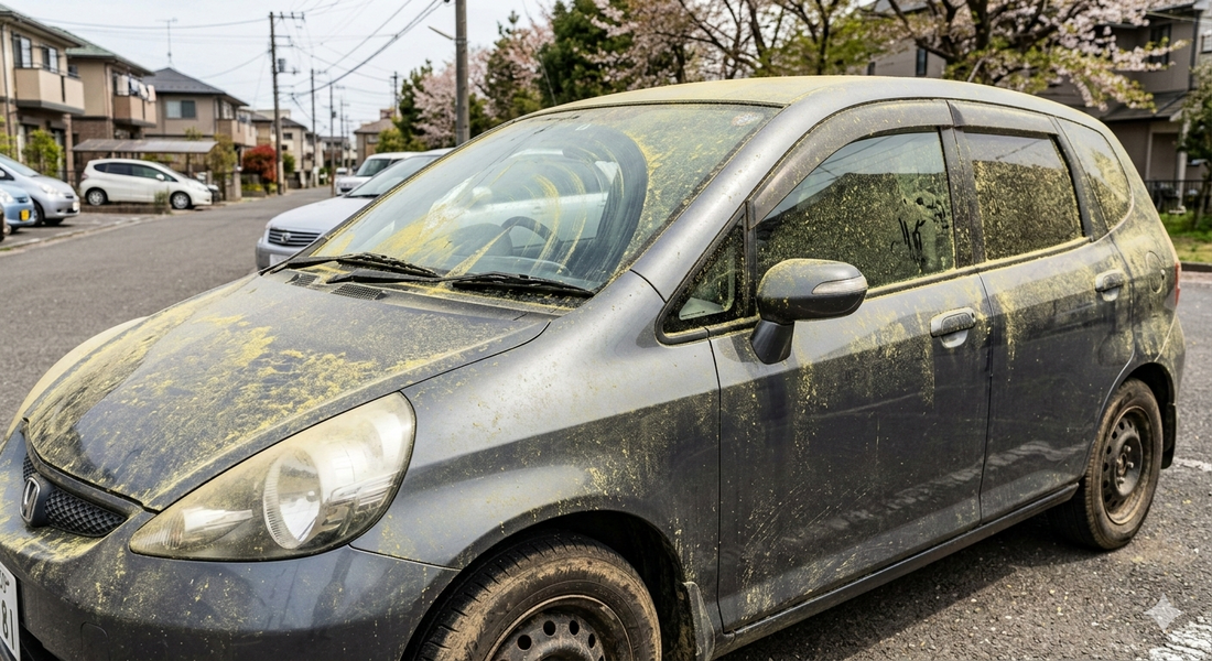 車の花粉と黄砂は放置すると危険？春の正しい洗車方法と対策を解説